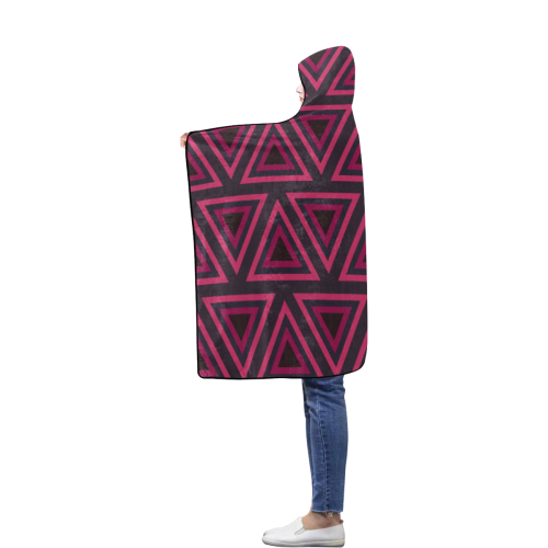 Tribal Ethnic Triangles Flannel Hooded Blanket 40''x50''