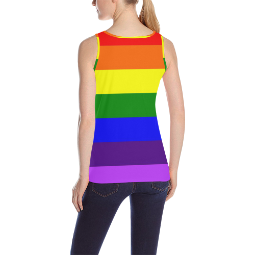 Rainbow Flag (Gay Pride - LGBTQIA+) All Over Print Tank Top for Women (Model T43)