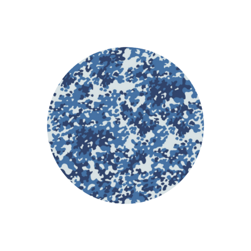Digital Blue Camouflage Round Mousepad