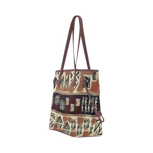 WooBoo Stripes Brown Clover Canvas Tote Bag (Model 1661)