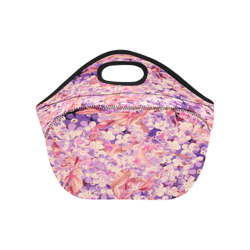 flower pattern Neoprene Lunch Bag/Small (Model 1669)