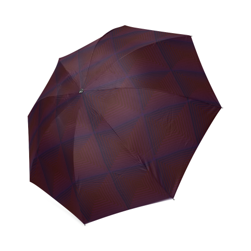 Brown multicolored multiple squares Foldable Umbrella (Model U01)