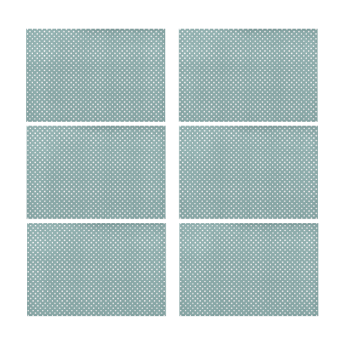 Silver blue polka dots Placemat 12’’ x 18’’ (Set of 6)
