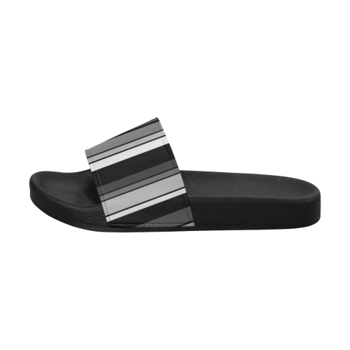 from black to grey Men's Slide Sandals (Model 057)