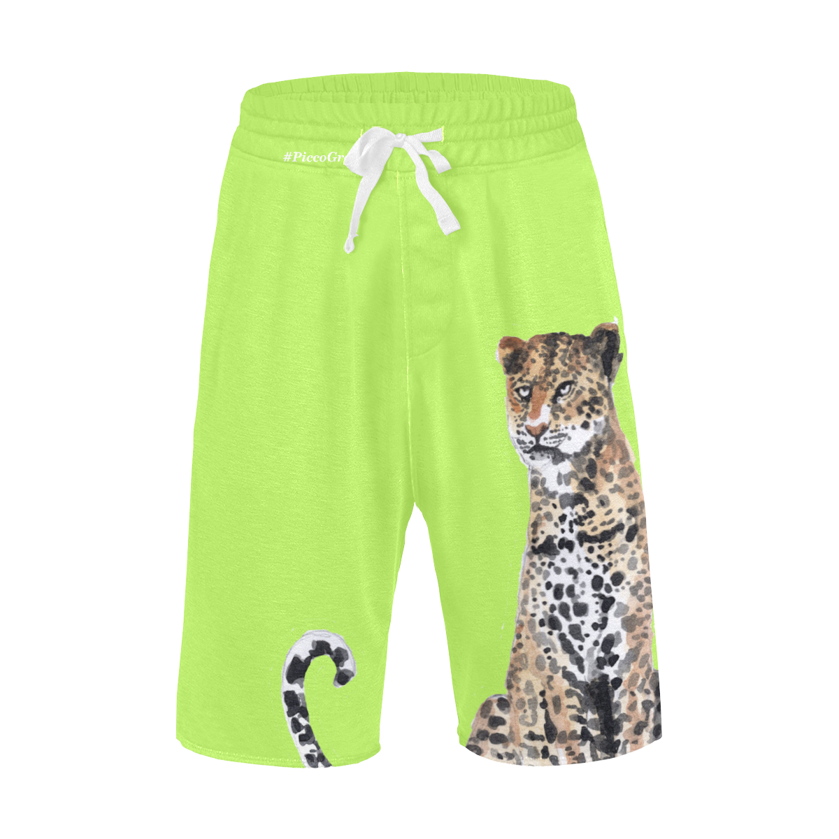 Rodger Leopard front print on Mojito green Men's All Over Print Casual Shorts (Model L23)