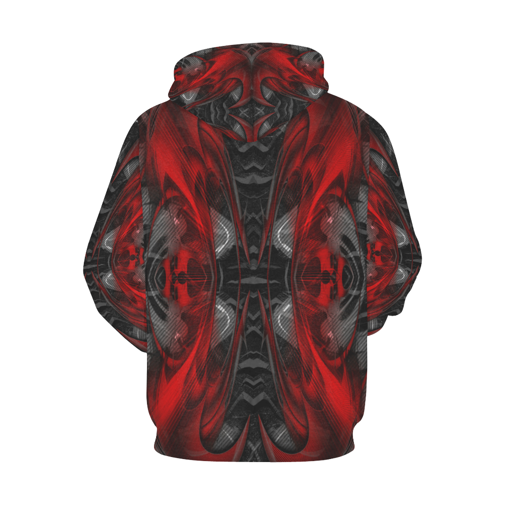 xxsml Red Rave Crew All Over Print Hoodie for Men (USA Size) (Model H13)