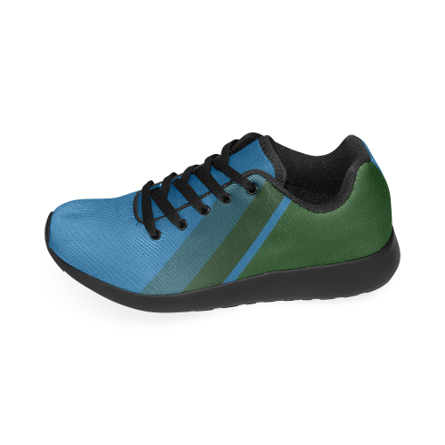 Classic Blue Layers on Dark Green Women’s Running Shoes (Model 020)