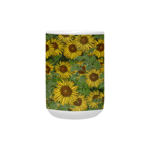 Sunflower Field Custom Ceramic Mug (15OZ)