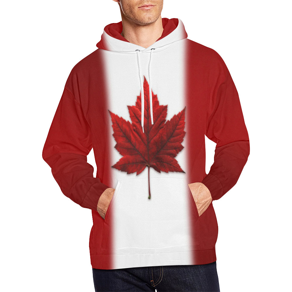 Canada Flag Souvenir Plus Size All Over Print Hoodie for Men/Large Size (USA Size) (Model H13)