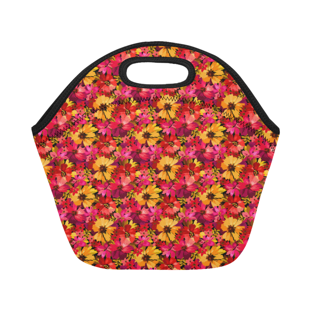 Flower Pattern Neoprene Lunch Bag/Small (Model 1669)