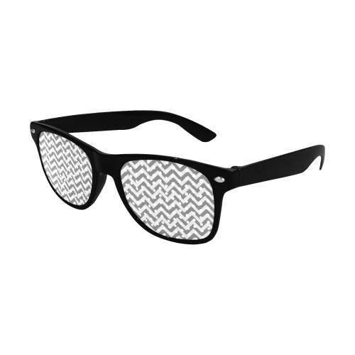 Chevron ZigZag black & white transparent Custom Goggles (Perforated Lenses)