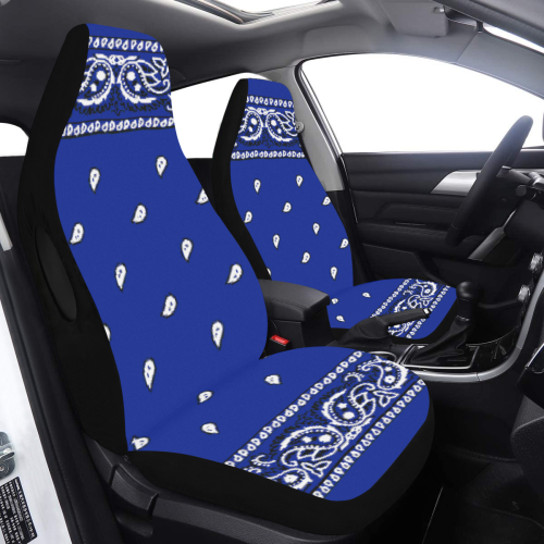 KERCHIEF PATTERN BLUE Car Seat Cover Airbag Compatible (Set of 2)