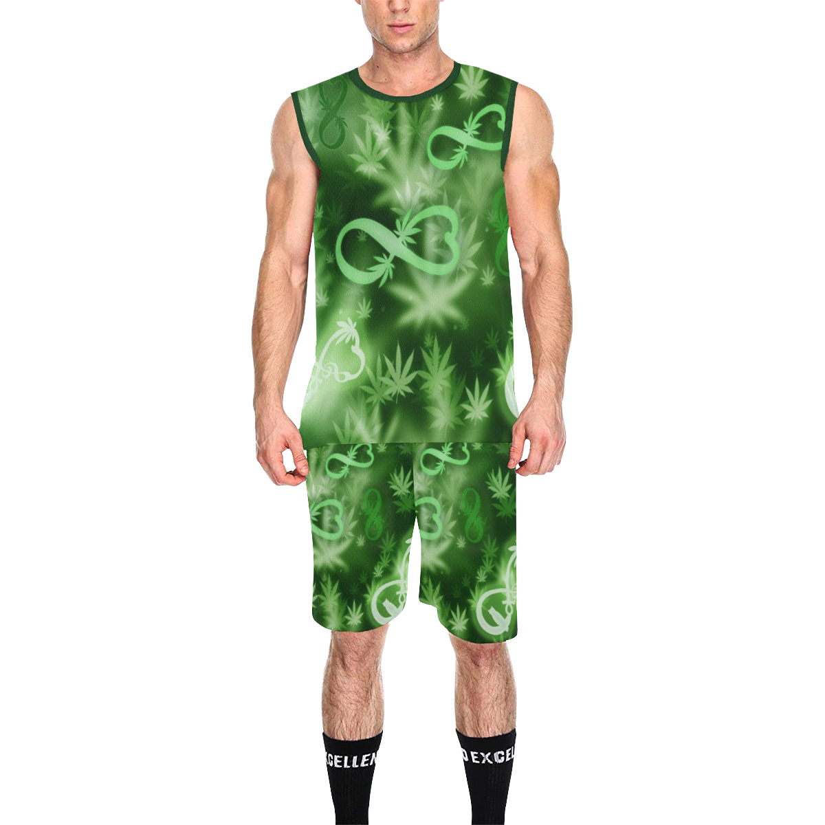 INFINITY GREEN COSMOS All Over Print Basketball Uniform