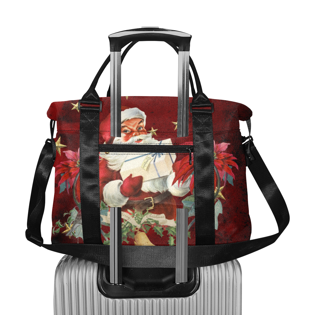 Santa Claus with gifts, vintage Large Capacity Duffle Bag (Model 1715)