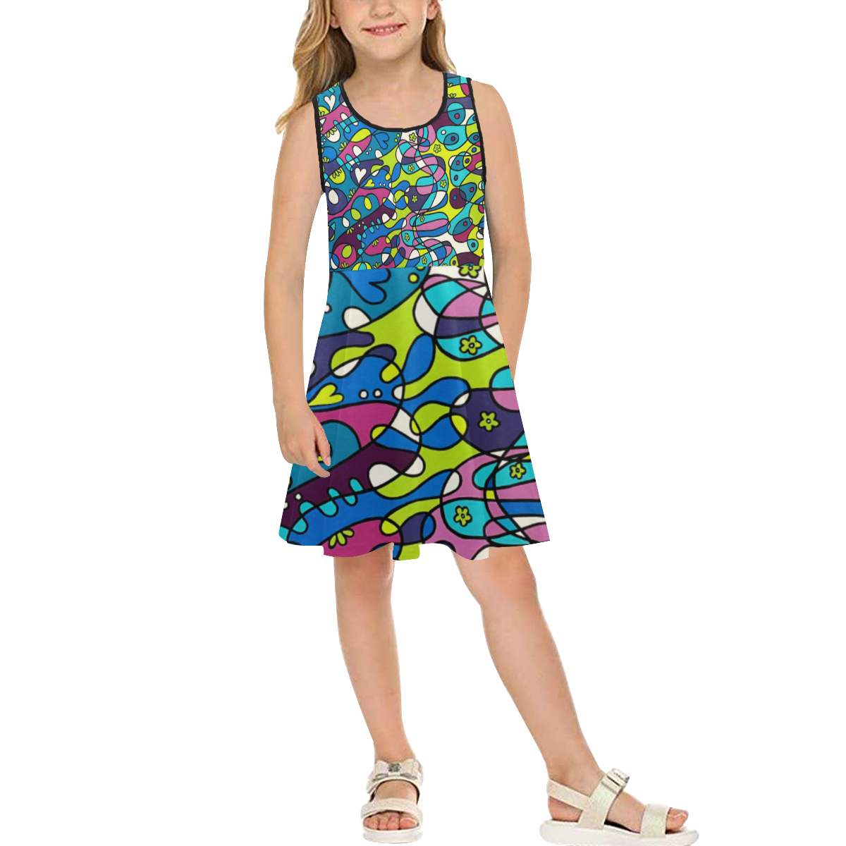 January Girls' Sleeveless Sundress (Model D56)