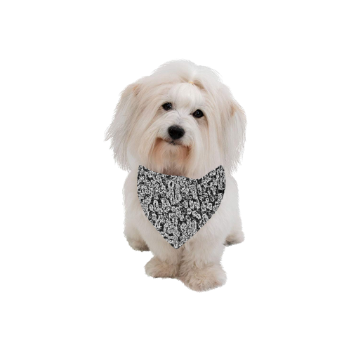 Black And White Abstract Pet Dog Bandana/Large Size