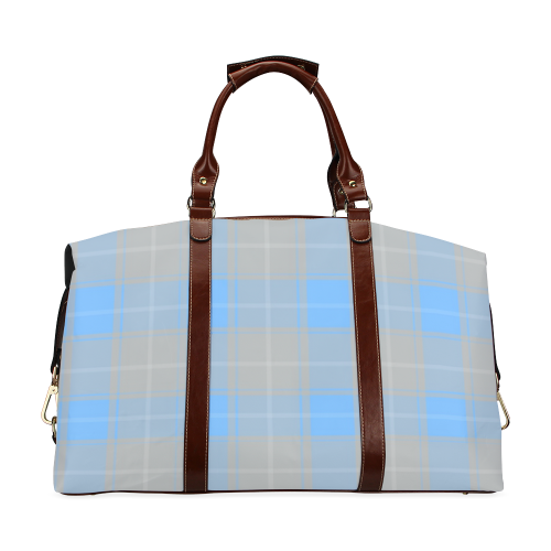 Light Blue Plaid Classic Travel Bag (Model 1643) Remake