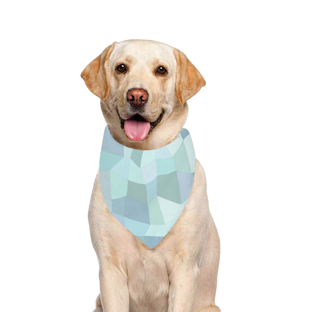 Pastel Blues Mosaic Pet Dog Bandana/Large Size