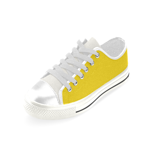 color gold Low Top Canvas Shoes for Kid (Model 018)
