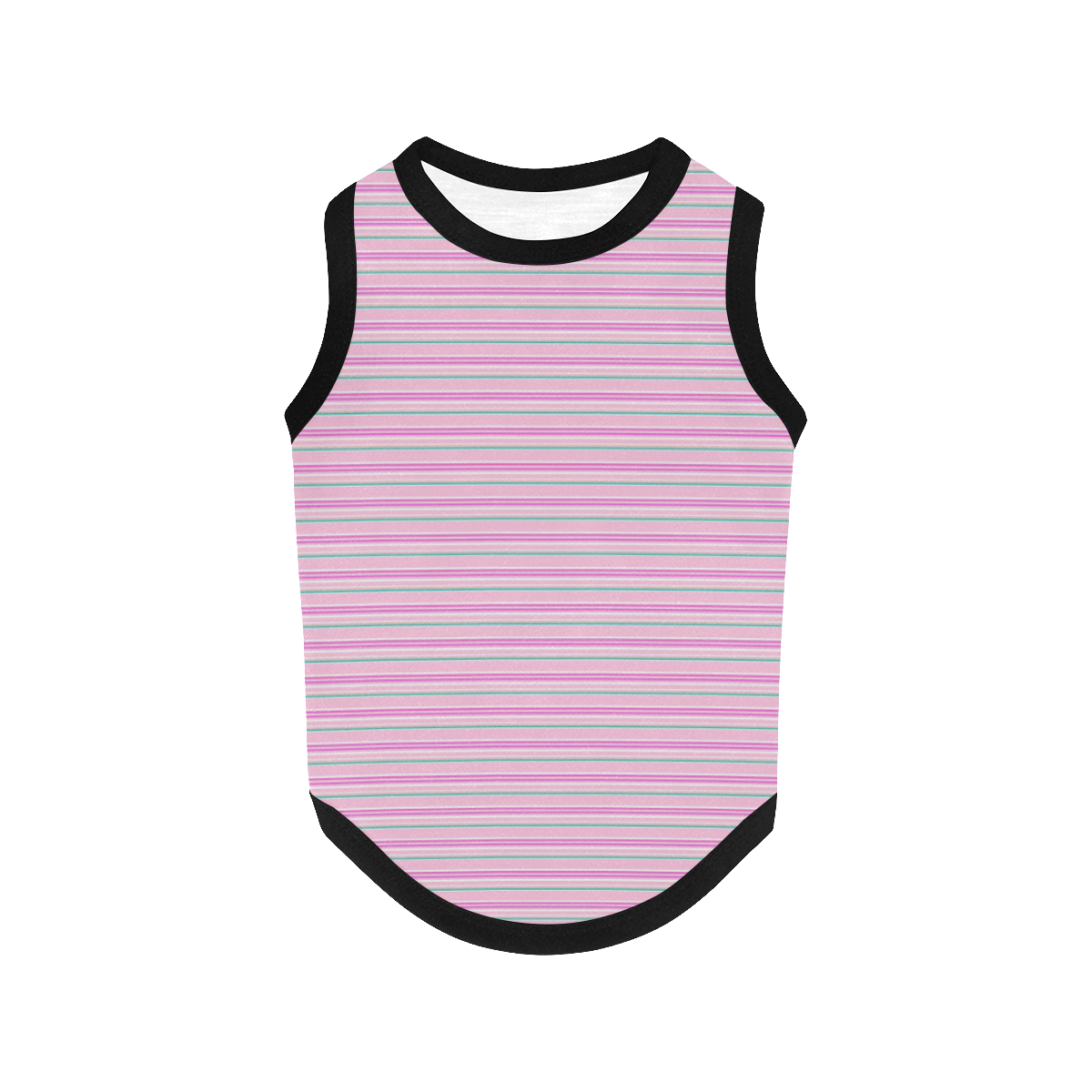 Pink Stripes Horizontal All Over Print Pet Tank Top