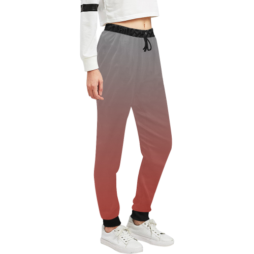 Wall Flower Gradual Grey Red only by Aleta Unisex All Over Print Sweatpants (Model L11)