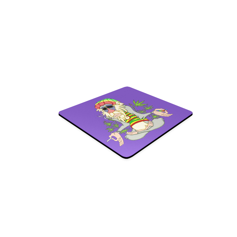 Hippie Ganja Guru Purple Square Coaster