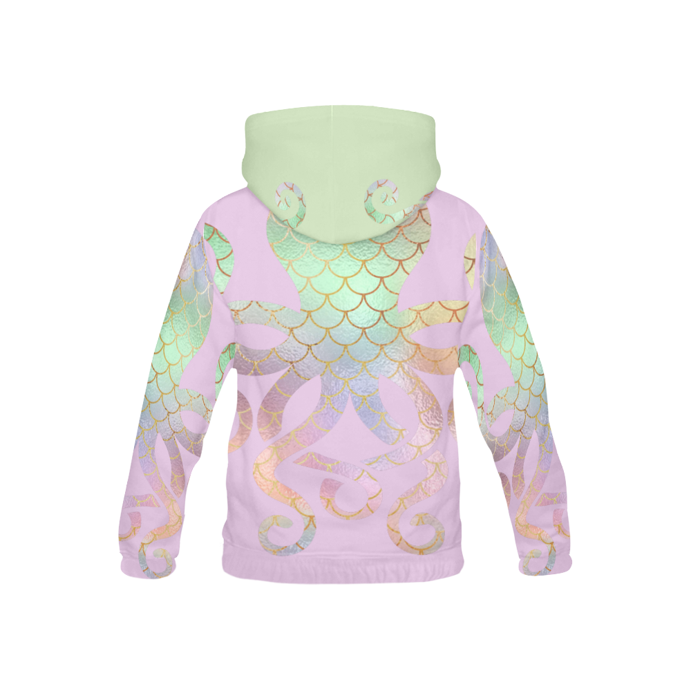 PiccoGrande`s mermaid Hayley pink pastel design All Over Print Hoodie for Kid (USA Size) (Model H13)