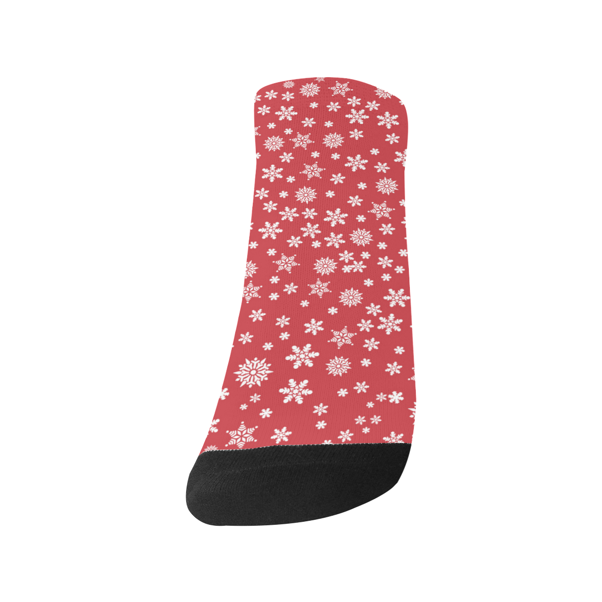 Christmas  White Snowflakes on Red Women's Ankle Socks