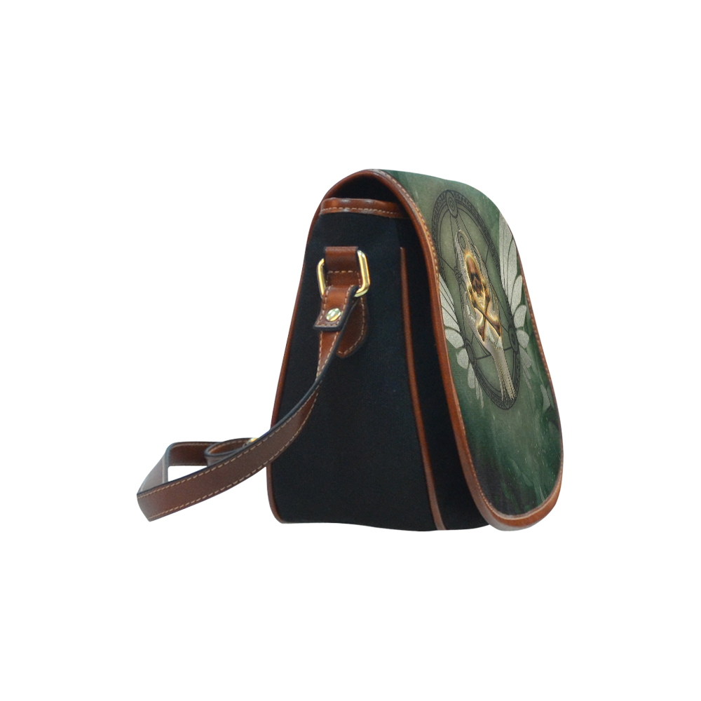 Skull in a hand Saddle Bag/Small (Model 1649)(Flap Customization)