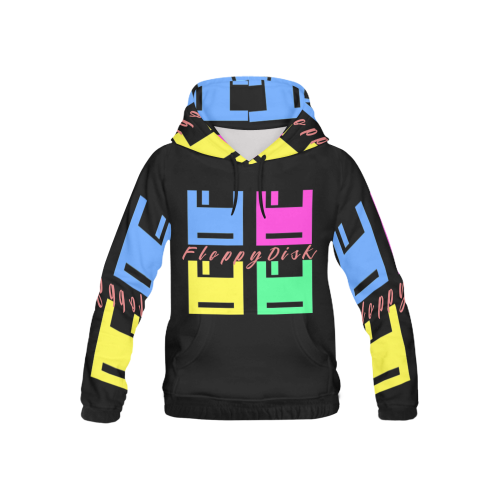 FloppyDisk 80's Jacket All Over Print Hoodie for Kid (USA Size) (Model H13)