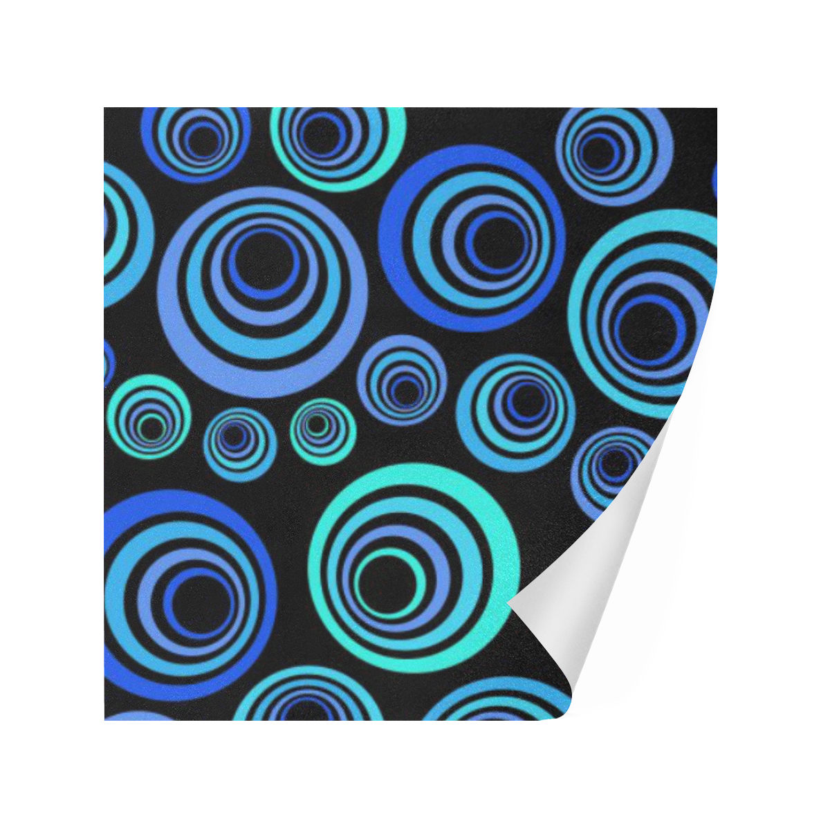 Retro Psychedelic Pretty Blue Pattern Gift Wrapping Paper 58"x 23" (5 Rolls)