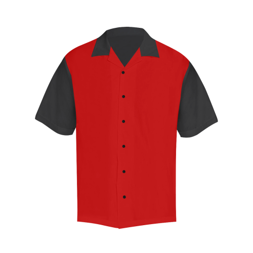 casual dark red and black Hawaiian Shirt (Model T58)