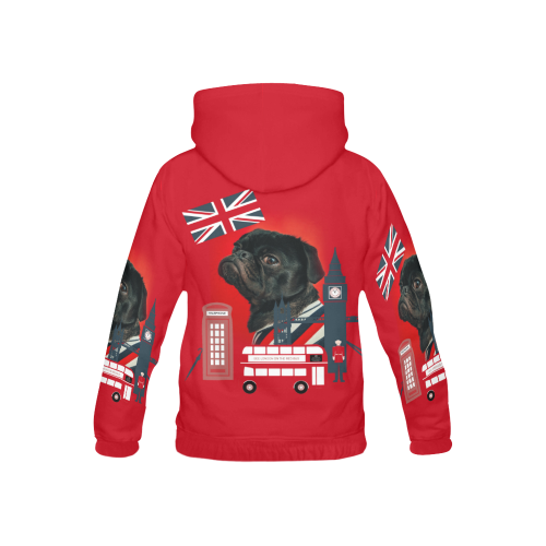 Cute Proud London Pug All Over Print Hoodie for Kid (USA Size) (Model H13)