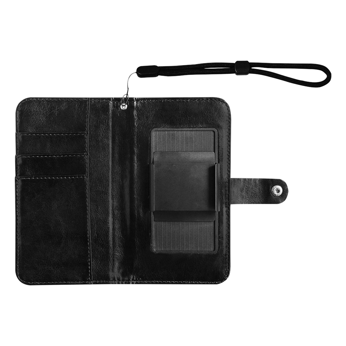 Black Cat Flip Leather Purse for Mobile Phone/Large (Model 1703)