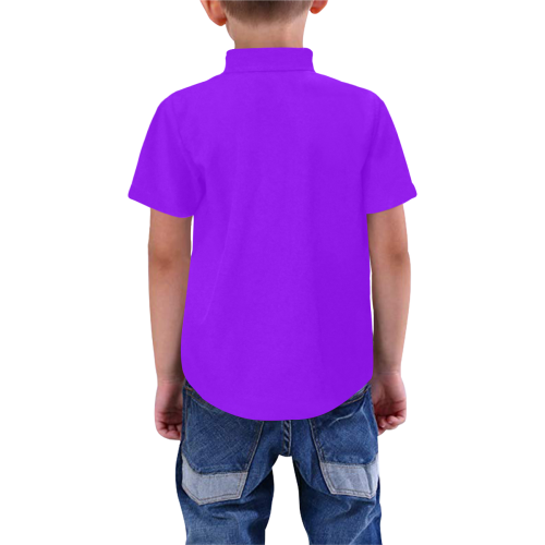 color electric violet Boys' All Over Print Short Sleeve Shirt (Model T59)