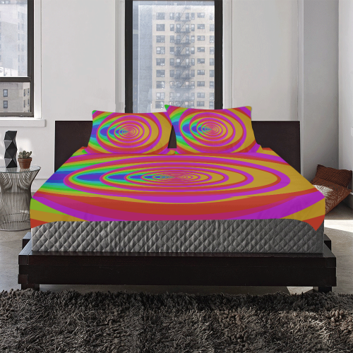 Oval rainbow 3-Piece Bedding Set