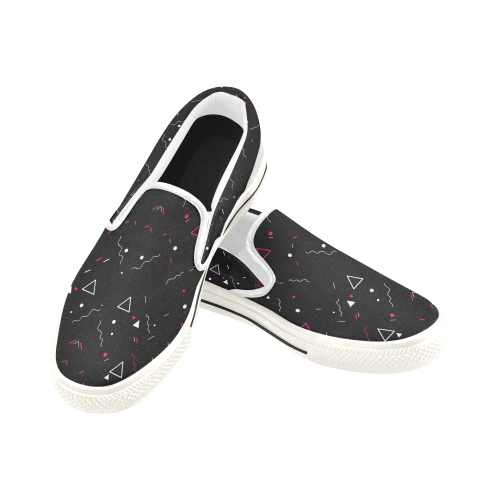 Triangulos-y-lineas Women's Slip-on Canvas Shoes (Model 019)