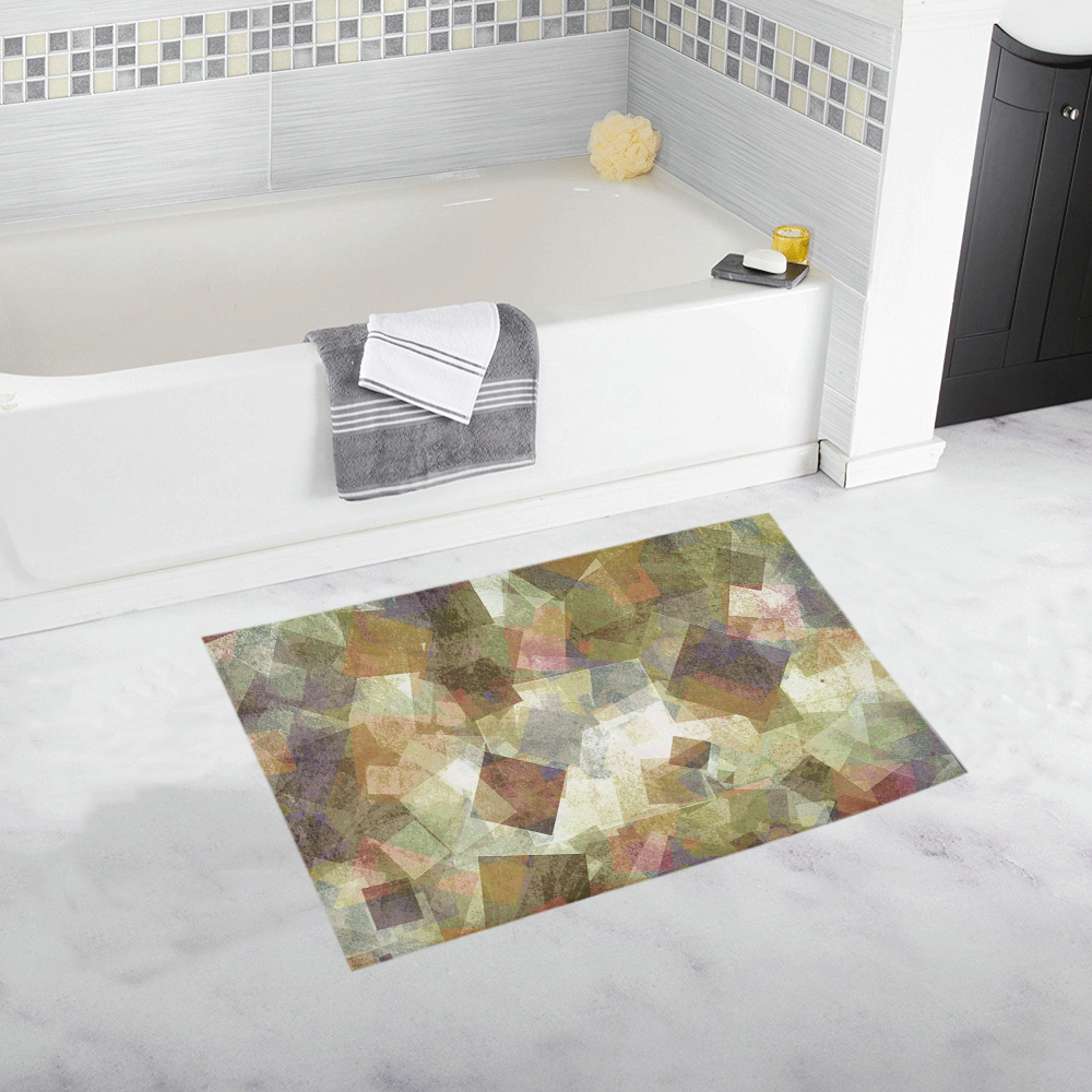 abstract squares Bath Rug 20''x 32''