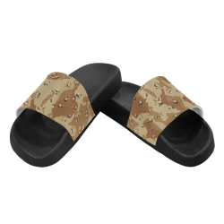 Vintage Desert Brown Camouflage Men's Slide Sandals/Large Size (Model 057)