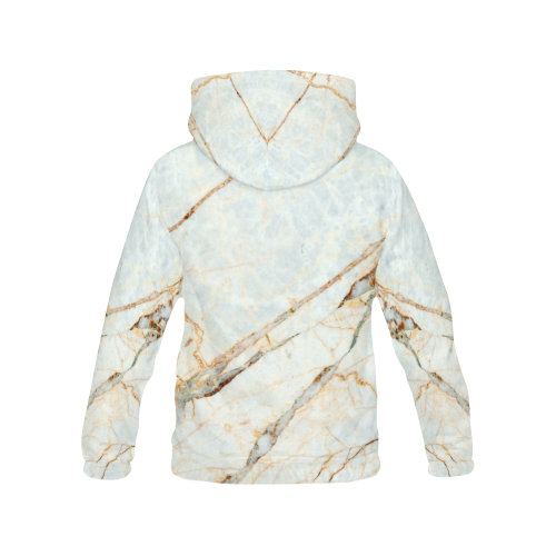 Marble Gold Pattern All Over Print Hoodie for Women (USA Size) (Model H13)