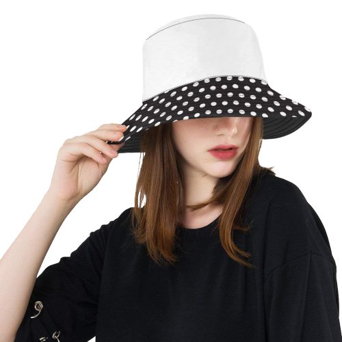 Elegant White Dots All Over Print Bucket Hat
