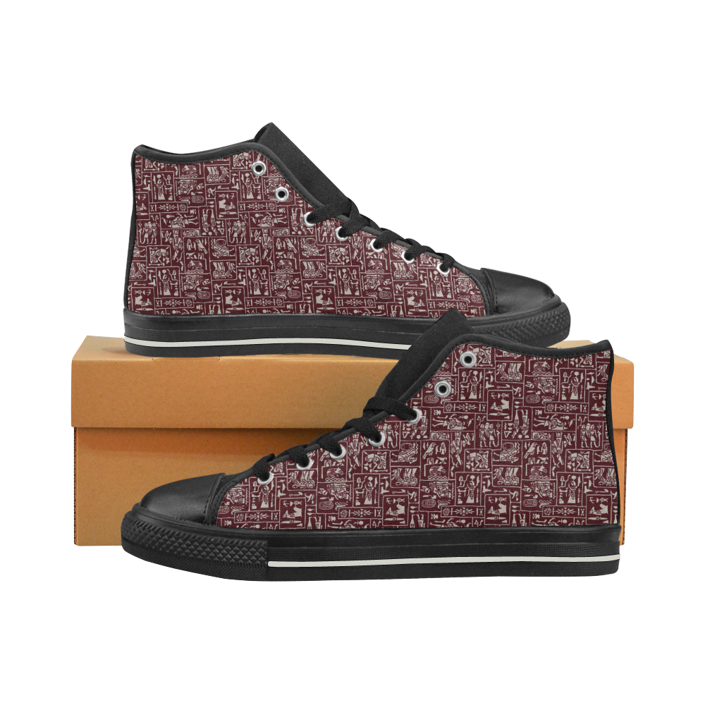 Egyptian hieroglyphs Men’s Classic High Top Canvas Shoes (Model 017)