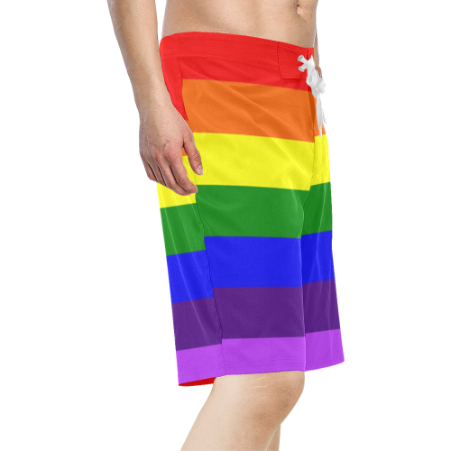 Rainbow Flag (Gay Pride - LGBTQIA+) Men's All Over Print Board Shorts (Model L16)