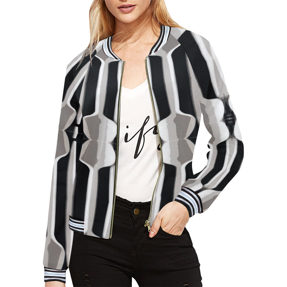 spoon mirroring 2 All Over Print Bomber Jacket for Women (Model H21)