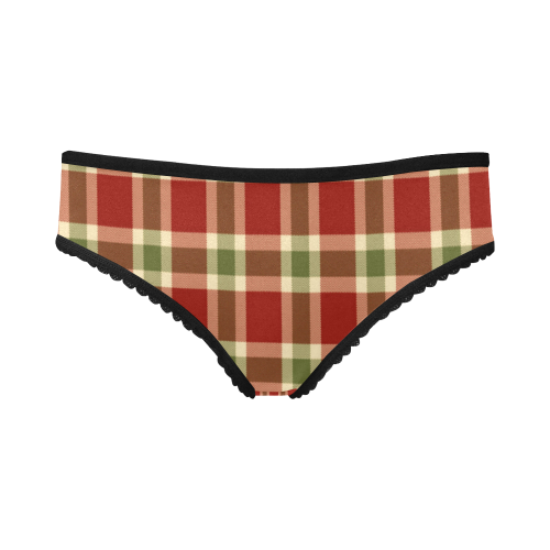 Red And Green Plaid Women's All Over Print Girl Briefs (Model L14)