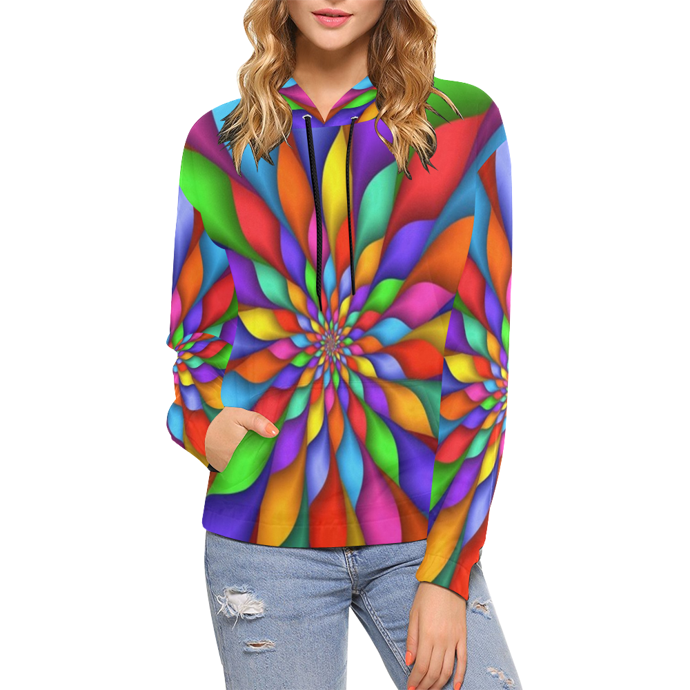 RAINBOW SKITTLES All Over Print Hoodie for Women (USA Size) (Model H13)