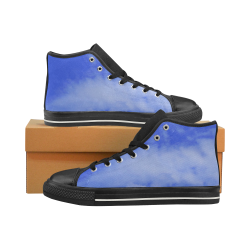 Blue Clouds High Top Canvas Shoes for Kid (Model 017)