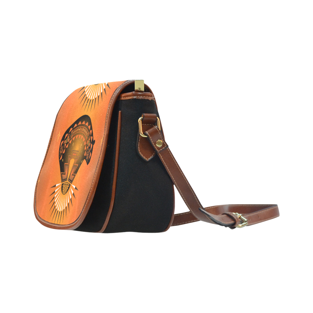 Three Bears Orange Saddle Bag/Small (Model 1649)(Flap Customization)