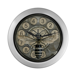 Antique Bee Silver Color Wall Clock