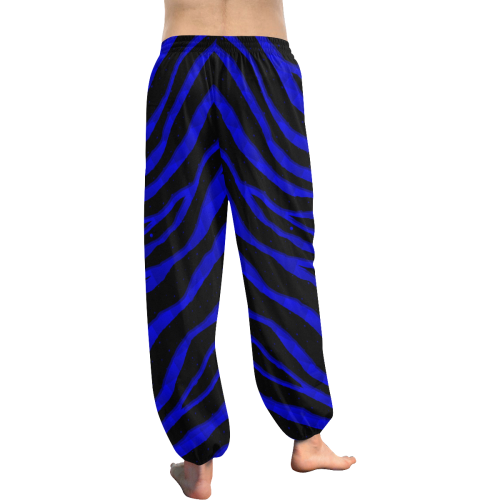 Ripped SpaceTime Stripes - Blue Women's All Over Print Harem Pants (Model L18)